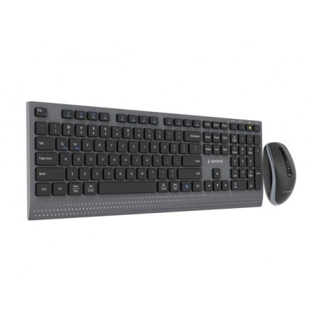 GEMBIRD Zestaw bezprzewodowy dual mode klawiatura + mysz 2.4 GHz + BT slim układ US kolor czarny