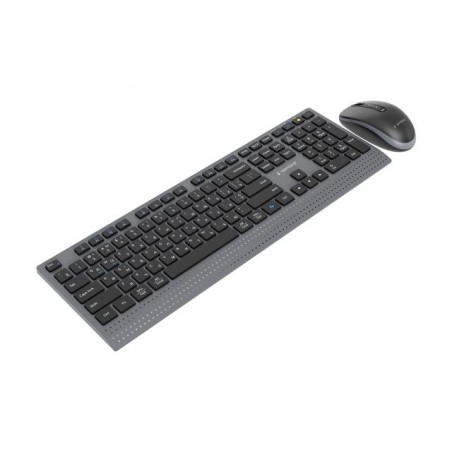 GEMBIRD Zestaw bezprzewodowy dual mode klawiatura + mysz 2.4 GHz + BT slim układ RU kolor czarny