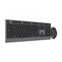 GEMBIRD Zestaw bezprzewodowy dual mode klawiatura + mysz 2.4 GHz + BT slim układ RU kolor czarny