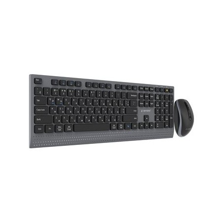 GEMBIRD Zestaw bezprzewodowy dual mode klawiatura + mysz 2.4 GHz + BT slim układ RU kolor czarny