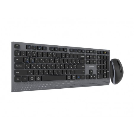 GEMBIRD Zestaw bezprzewodowy dual mode klawiatura + mysz 2.4 GHz + BT slim układ RU kolor czarny