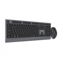 GEMBIRD Zestaw bezprzewodowy dual mode klawiatura + mysz 2.4 GHz + BT slim układ RU kolor czarny