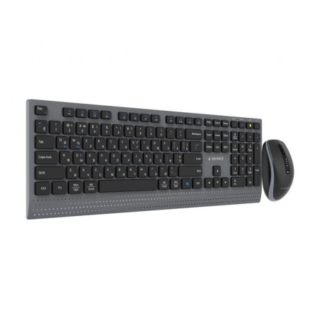 GEMBIRD Zestaw bezprzewodowy dual mode klawiatura + mysz 2.4 GHz + BT slim układ RU kolor czarny