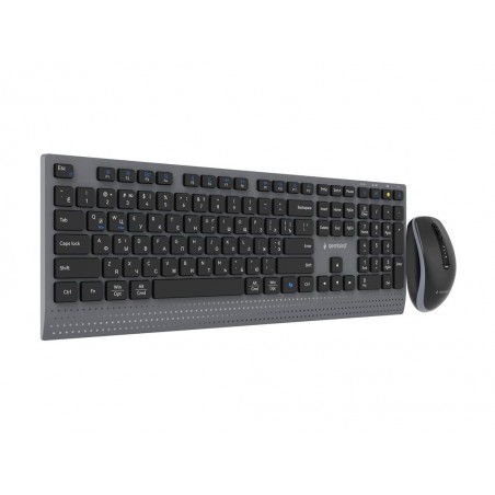 GEMBIRD Zestaw bezprzewodowy dual mode klawiatura + mysz 2.4 GHz + BT slim układ RU kolor czarny