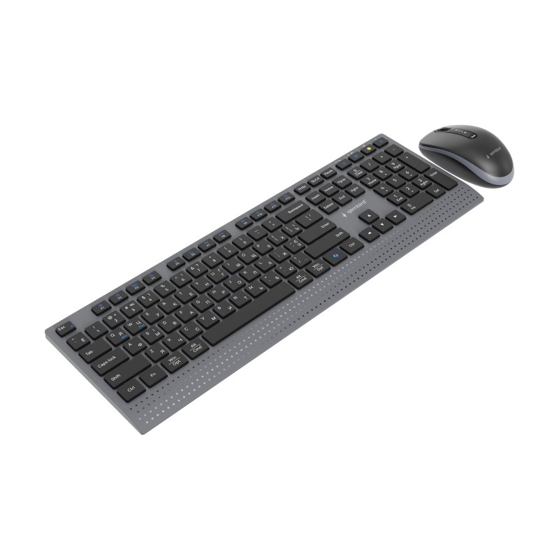 GEMBIRD Zestaw bezprzewodowy dual mode klawiatura + mysz 2.4 GHz + BT slim układ RU kolor czarny