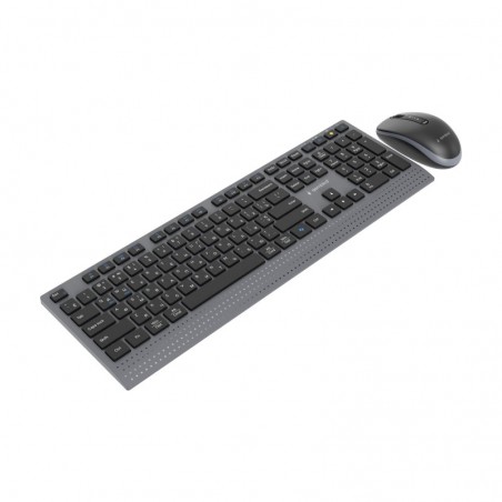 GEMBIRD Zestaw bezprzewodowy dual mode klawiatura + mysz 2.4 GHz + BT slim układ RU kolor czarny