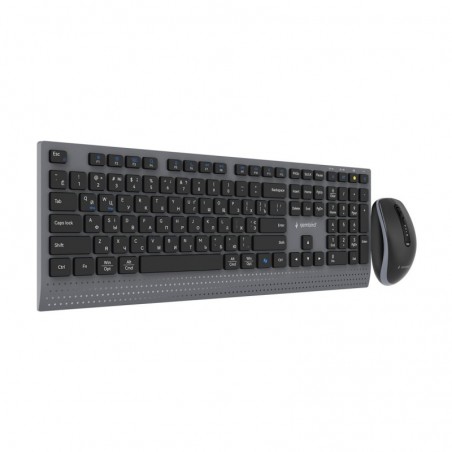 GEMBIRD Zestaw bezprzewodowy dual mode klawiatura + mysz 2.4 GHz + BT slim układ RU kolor czarny