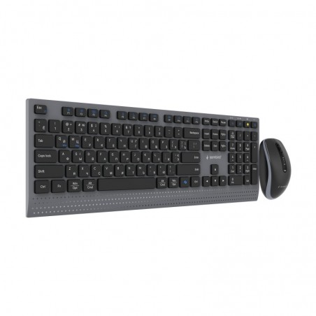 GEMBIRD Zestaw bezprzewodowy dual mode klawiatura + mysz 2.4 GHz + BT slim układ RU kolor czarny