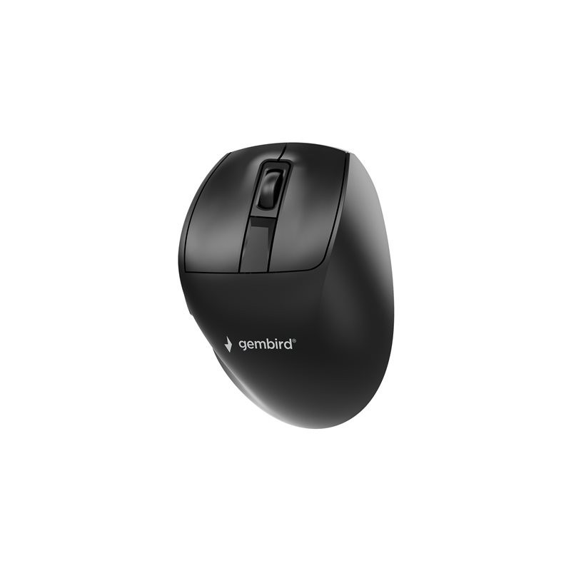 GEMBIRD Bezprzewodowa ergonomiczna mysz tri mode 2.4G + BT + USB 2400DPI 9 przycisków czarna