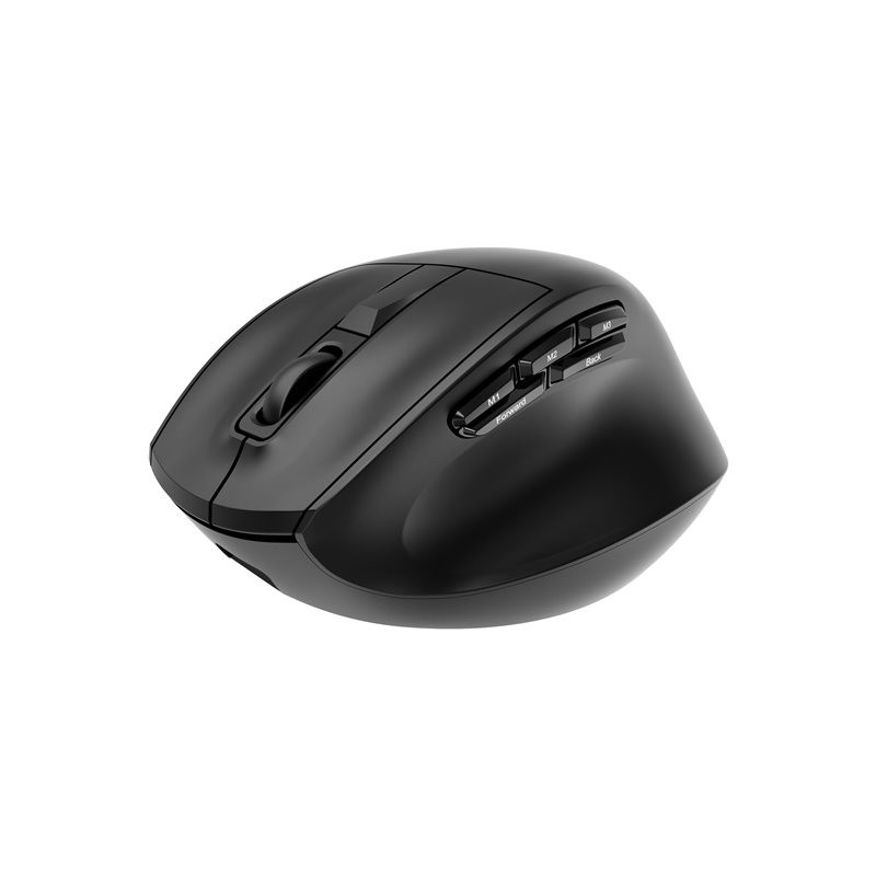 GEMBIRD Bezprzewodowa ergonomiczna mysz tri mode 2.4G + BT + USB 2400DPI 9 przycisków czarna