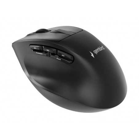 GEMBIRD Bezprzewodowa ergonomiczna mysz tri mode 2.4G + BT + USB 2400DPI 9 przycisków czarna