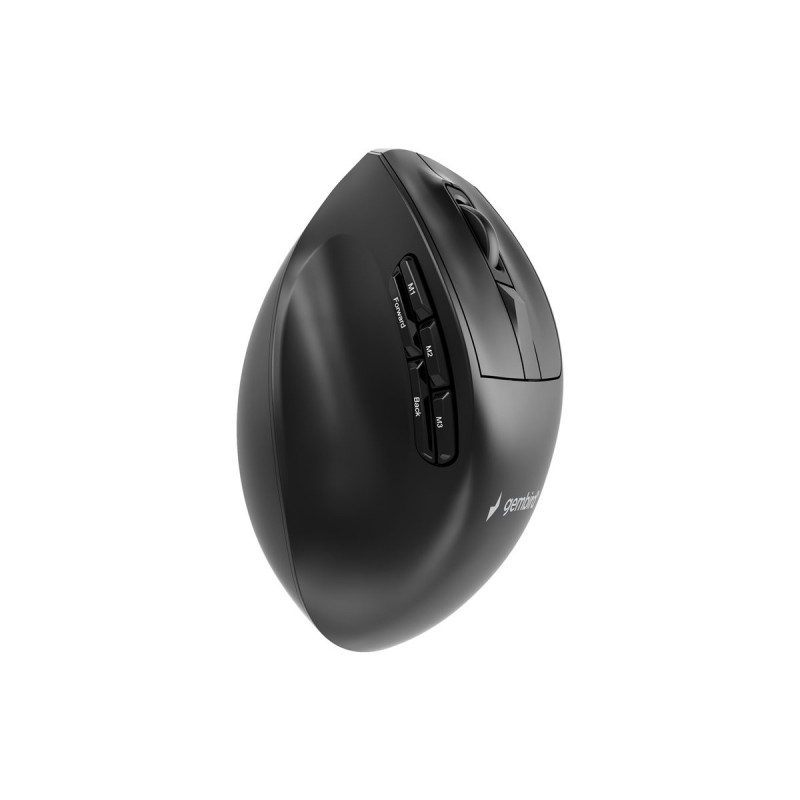 GEMBIRD Bezprzewodowa ergonomiczna mysz tri mode 2.4G + BT + USB 2400DPI 9 przycisków czarna