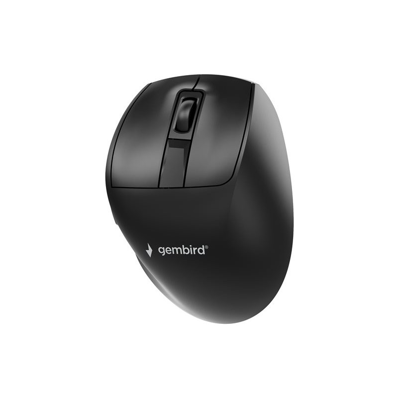 GEMBIRD Bezprzewodowa ergonomiczna mysz tri mode 2.4G + BT + USB 2400DPI 9 przycisków czarna