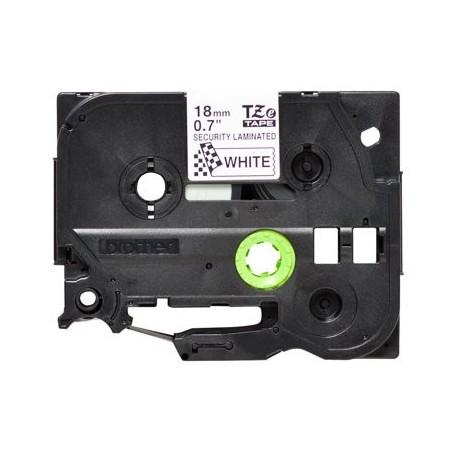 BROTHER TZESE4 Taśma Brother 18mm BLACK ON WHITESECURITY TAPE