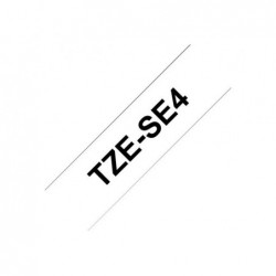 BROTHER TZESE4 Taśma Brother 18mm BLACK ON WHITESECURITY TAPE