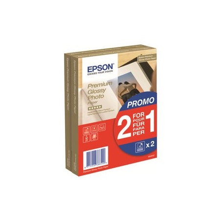 EPSON Premium glossy photo paper inkjet 255g/m2 100x150mm 2x40 sheets 1-pack BOGOF