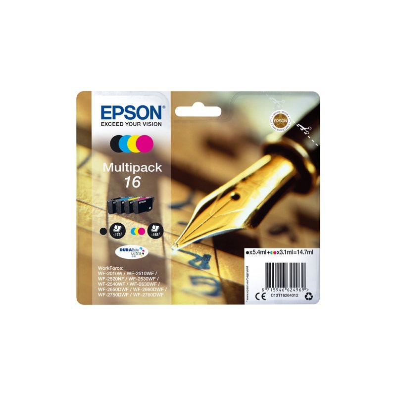 EPSON C13T16264012 Zestaw Epson T1626 CMYK Multi Pack WF-2010/25x0
