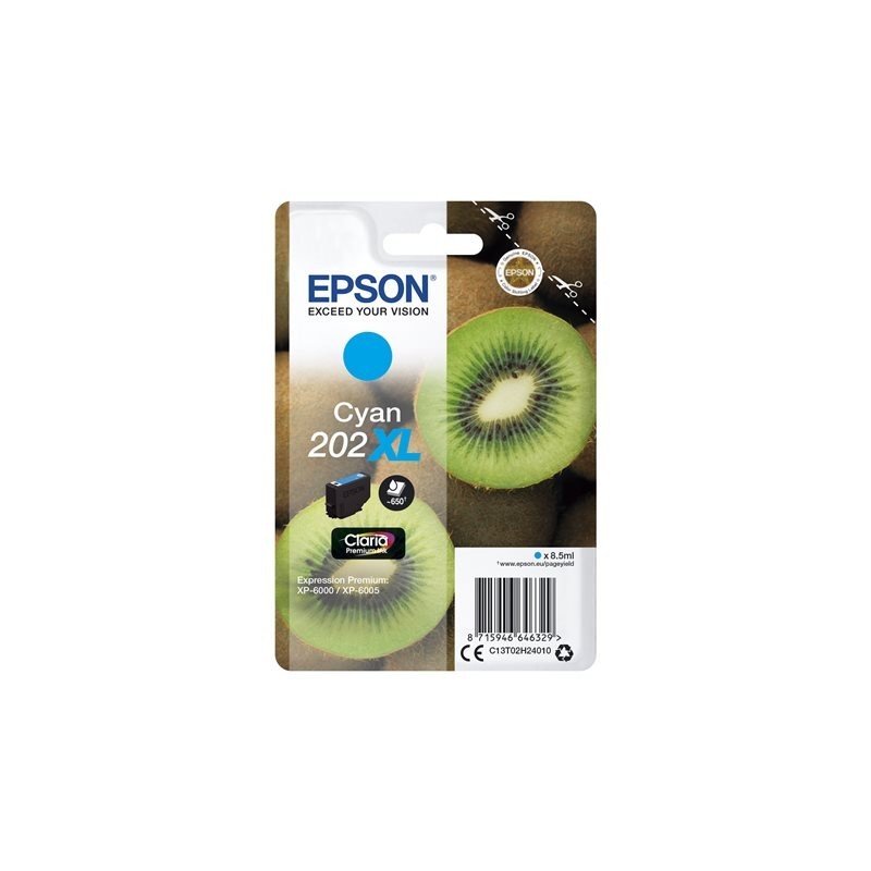 EPSON C13T02H24010 Tusz Epson singlepack 202XL cyan 8,5ml Claria premium EPSON C13T02H24010 Tusz Epson singlepack 202XL cyan 8,5ml Claria premium