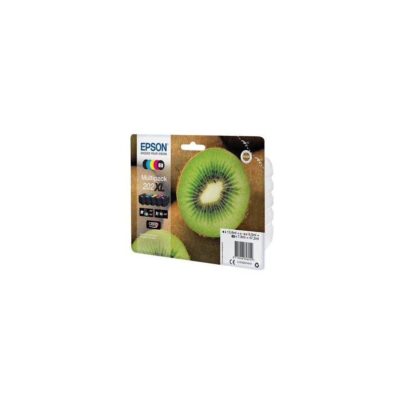 EPSON C13T02G74010 Tusz Epson Kiwi Multipack 202XL CMYK+photo black Claria Premium EPSON C13T02G74010 Tusz Epson Kiwi Multipack 202XL CMYK+photo black Claria Premium