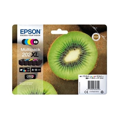 EPSON C13T02G74010 Tusz Epson Kiwi Multipack 202XL CMYK+photo black Claria Premium EPSON C13T02G74010 Tusz Epson Kiwi Multipack 202XL CMYK+photo black Claria Premium