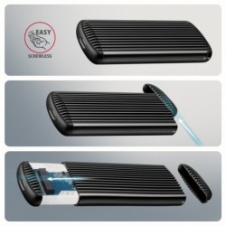 EEM2-SC Obudowa zewnętrzna aluminiowa bezśrubowa USB-C 3.2 Gen 2 10Gbps - M.2 NVMe SSD, długość 30 do 80 mm szary EEM2-SC Obudowa zewnętrzna aluminiowa bezśrubowa USB-C 3.2 Gen 2 10Gbps - M.2 NVMe SSD, długość 30 do 80 mm szary