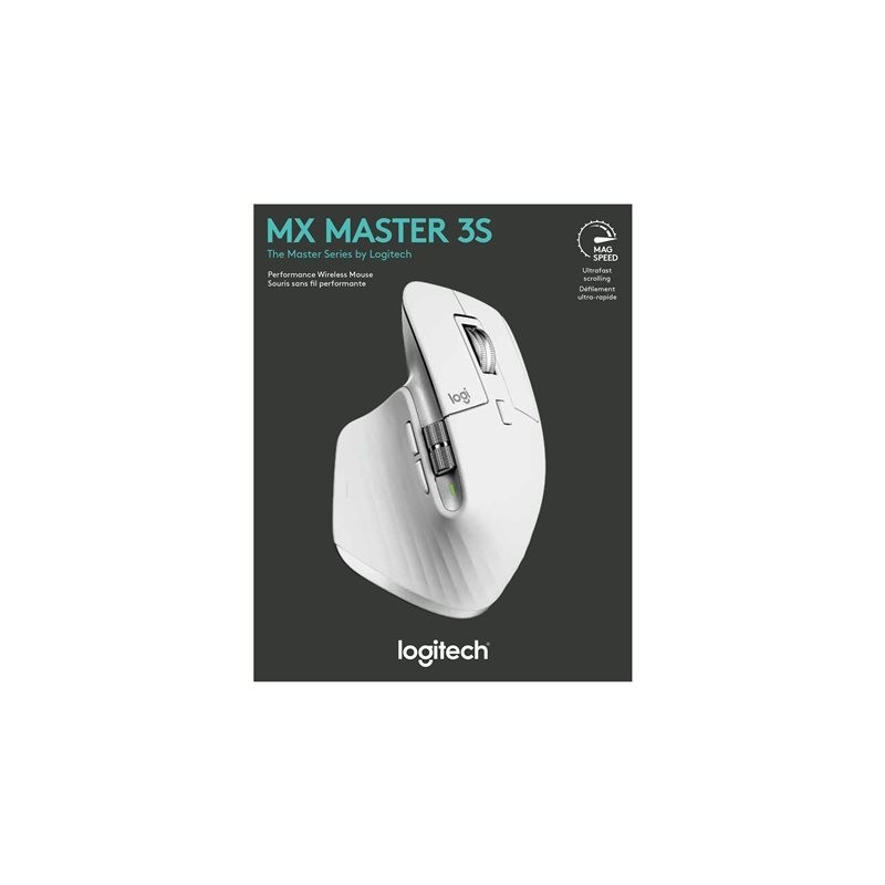 LOGITECH Master Series MX Master 3S Mouse ergonomic optical 7 buttons wireless Bluetooth 2.4 GHz Bolt USB receiver