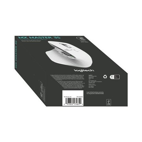 LOGITECH Master Series MX Master 3S Mouse ergonomic optical 7 buttons wireless Bluetooth 2.4 GHz Bolt USB receiver