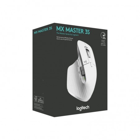LOGITECH Master Series MX Master 3S Mouse ergonomic optical 7 buttons wireless Bluetooth 2.4 GHz Bolt USB receiver