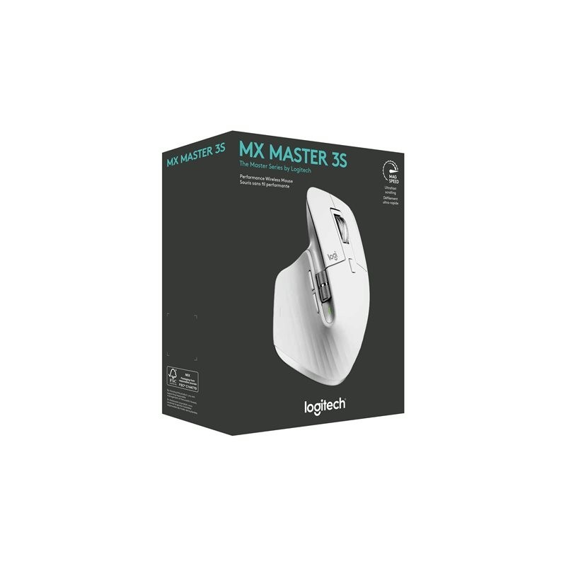LOGITECH Master Series MX Master 3S Mouse ergonomic optical 7 buttons wireless Bluetooth 2.4 GHz Bolt USB receiver