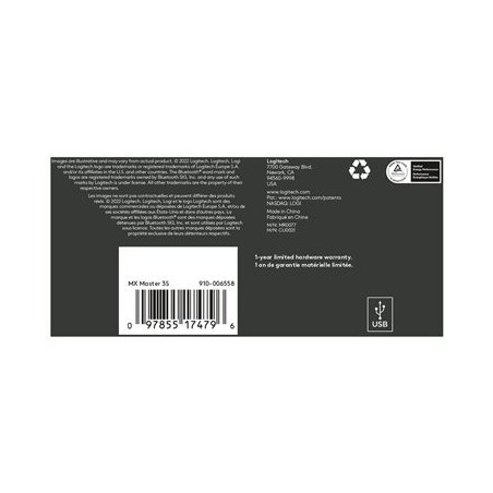 LOGITECH Master Series MX Master 3S Mouse ergonomic optical 7 buttons wireless Bluetooth 2.4 GHz Bolt USB receiver