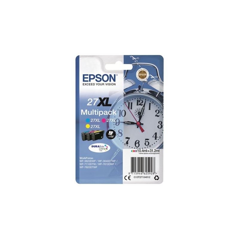 EPSON C13T27154012 Tusz Epson T2715 C/M/Y 3-color 27XL DURABrite 31.2 ml EPSON C13T27154012 Tusz Epson T2715 C/M/Y 3-color 27XL DURABrite 31.2 ml