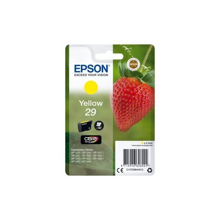 EPSON C13T29844012 Tusz Epson Singlepack yellow 29 Claria Home 3,2 ml EPSON C13T29844012 Tusz Epson Singlepack yellow 29 Claria Home 3,2 ml