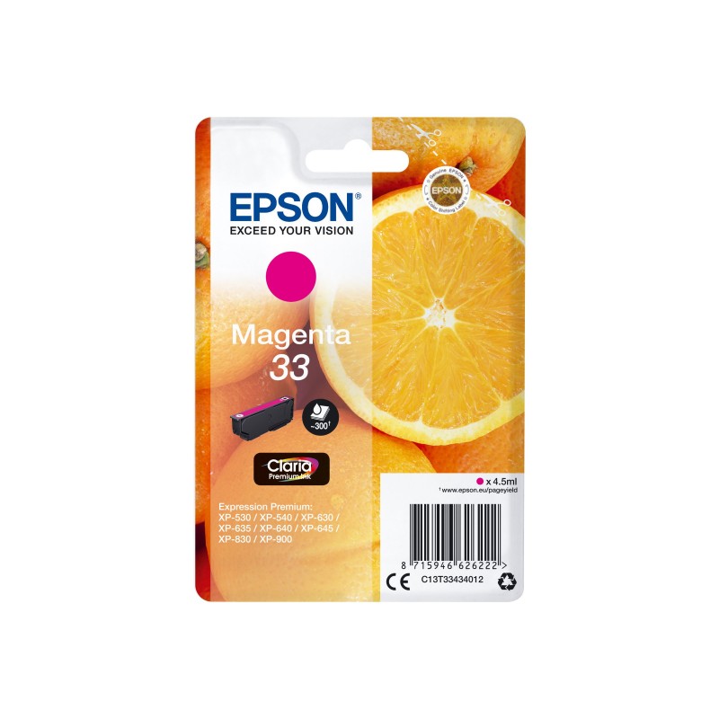 EPSON C13T33434012 Tusz Epson Premium Singlepack magenta 33 EPSON C13T33434012 Tusz Epson Premium Singlepack magenta 33