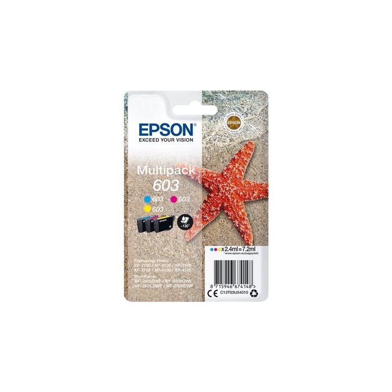 EPSON C13T03U54010 Multipack Epson CMY C13T03U54010 3-colours 603 3 x 2,4 ml EPSON C13T03U54010 Multipack Epson CMY C13T03U54010 3-colours 603 3 x 2,4 ml