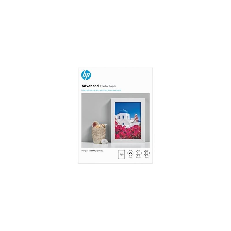 HP Advanced glossy photo paper inkjet 250g/m2 130x180mm 25 sheets 1-pack borderless