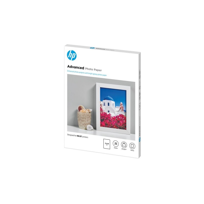 HP Advanced glossy photo paper inkjet 250g/m2 130x180mm 25 sheets 1-pack borderless