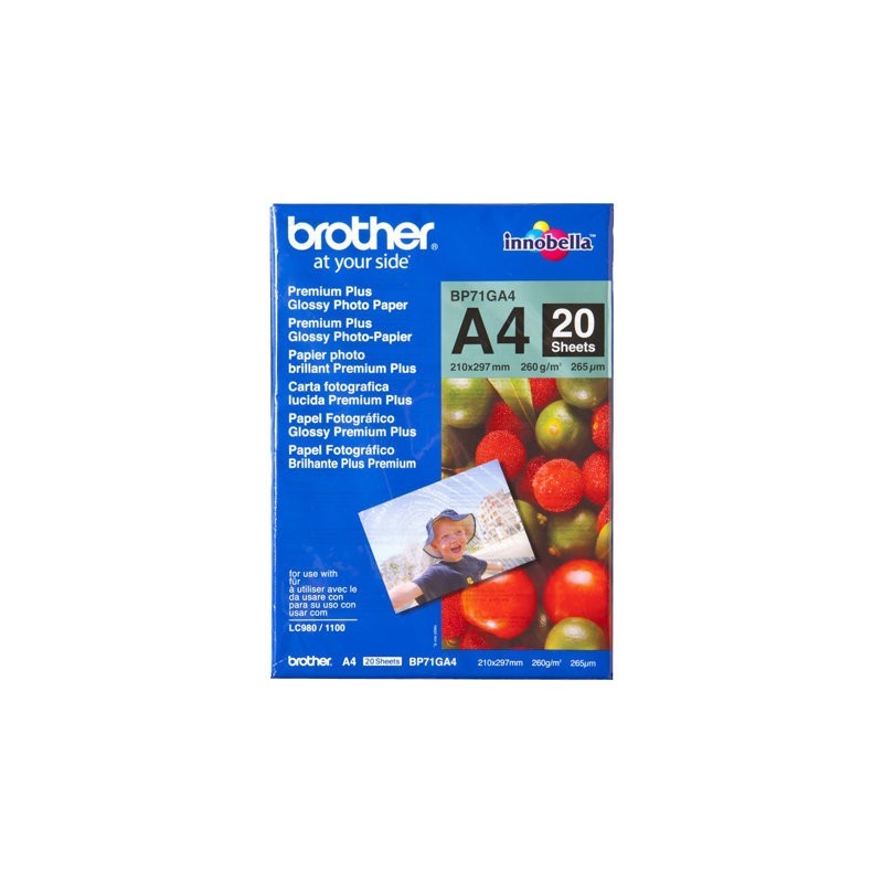 BROTHER BP71GA4 Papier fotograficzny Brother BP71GA4 20ark błyszczący A4
