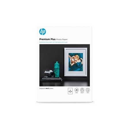 HP CR672A Premium Plus Glossy Photo Paper white 300g/m2 A4 20 sheets 1-pack