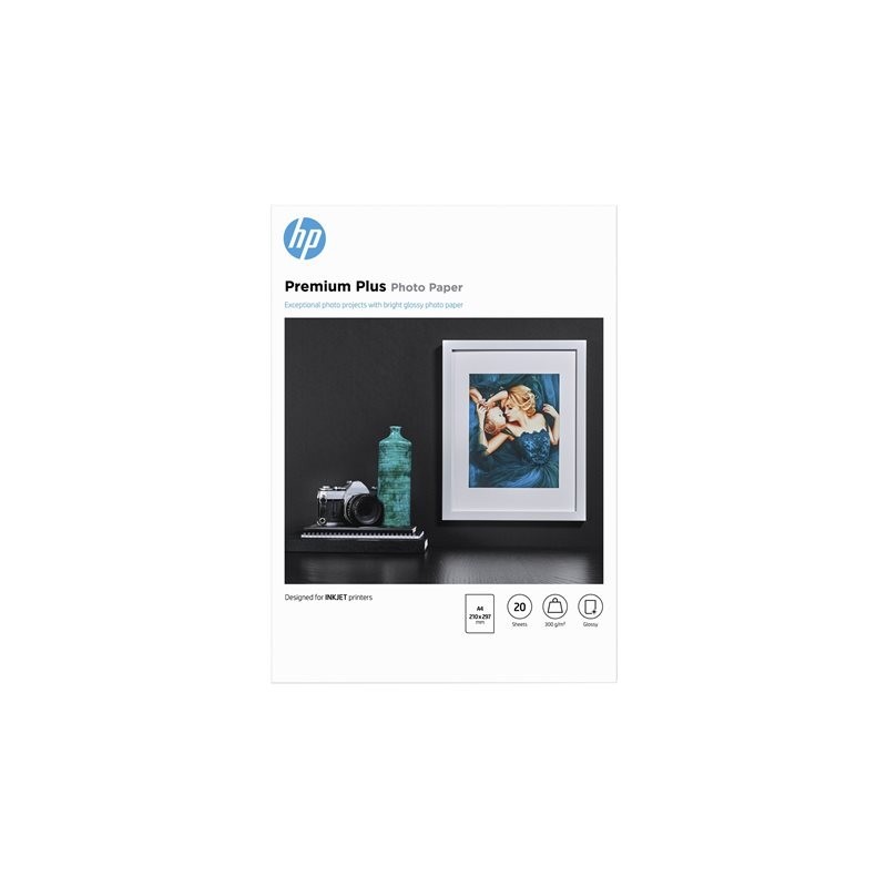 HP CR672A Premium Plus Glossy Photo Paper white 300g/m2 A4 20 sheets 1-pack