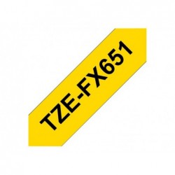 BROTHER TZEFX651 Taśma Brother 24mm BLACK ON YELLOW FLEXIBLE ID