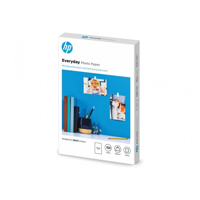 HP Everyday Glossy photo paper white 200g/m2 100x150mm 100 sheets 1-pack
