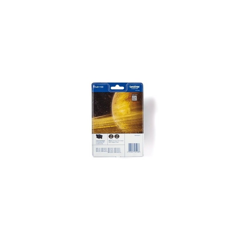 BROTHER LC1100BKBP2 Tusz Brother LC1100BKBP2 black Blister Pack (dwupak) 450str DCP395CN/DCP58CW