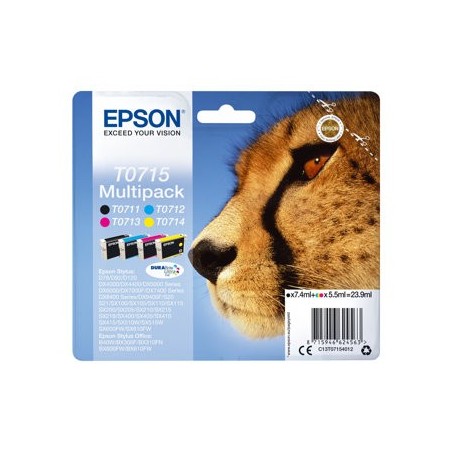 EPSON C13T07154012 Zestaw Epson T0715 CMYK MultiPack DURABrite Stylus D78/92/120/120 Network E...