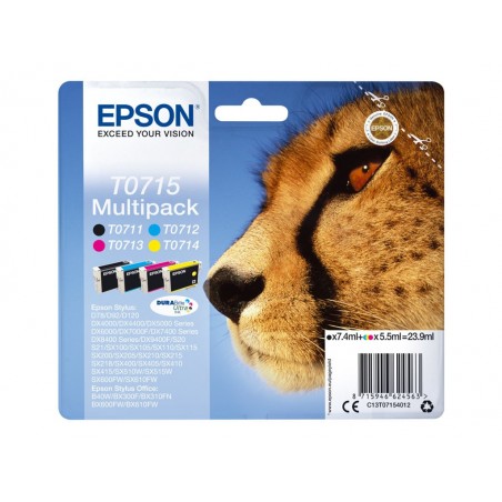 EPSON C13T07154012 Zestaw Epson T0715 CMYK MultiPack DURABrite Stylus D78/92/120/120 Network E...