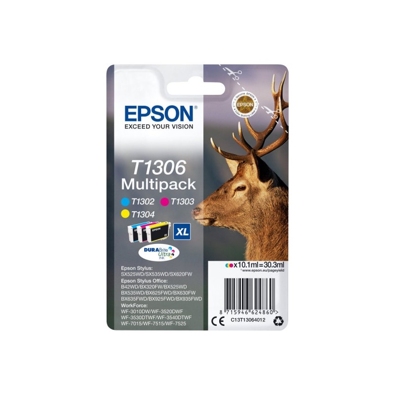EPSON C13T13064012 Zestaw Epson T1306 MultiPack Stylus SX525WD/BX305F/BX320FW/BX625FWD EPSON C13T13064012 Zestaw Epson T1306 MultiPack Stylus SX525WD/BX305F/BX320FW/BX625FWD