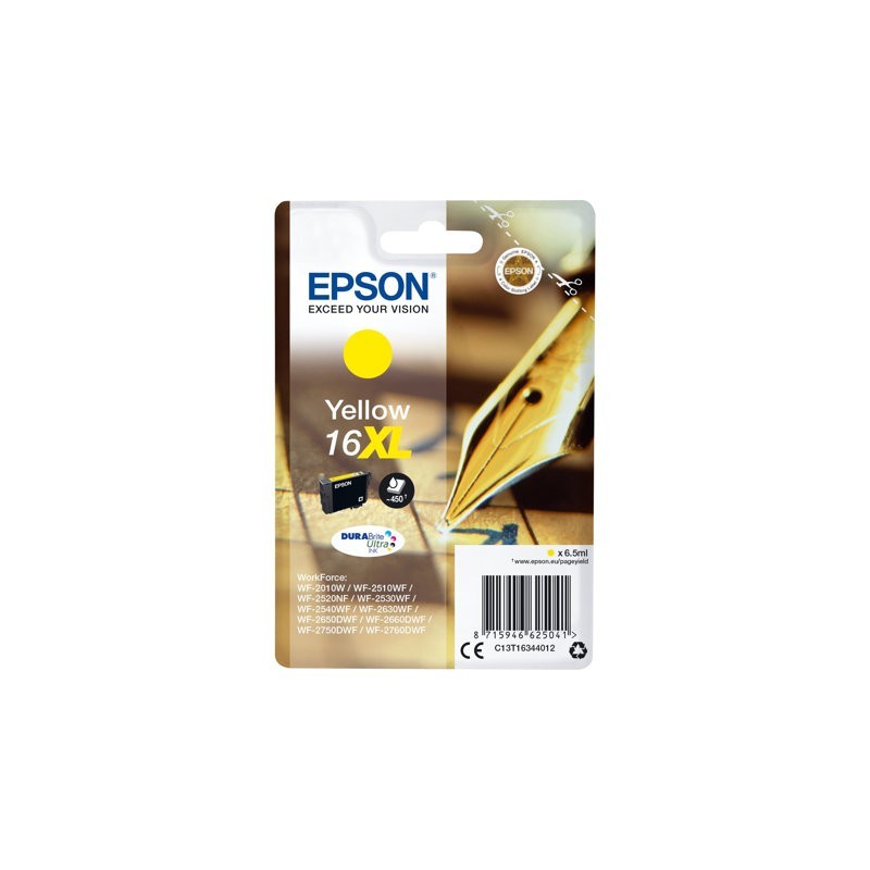 EPSON C13T16344012 Tusz Epson T1634 XL yellow DURABrite 6,5 ml WF-2010/25x0
