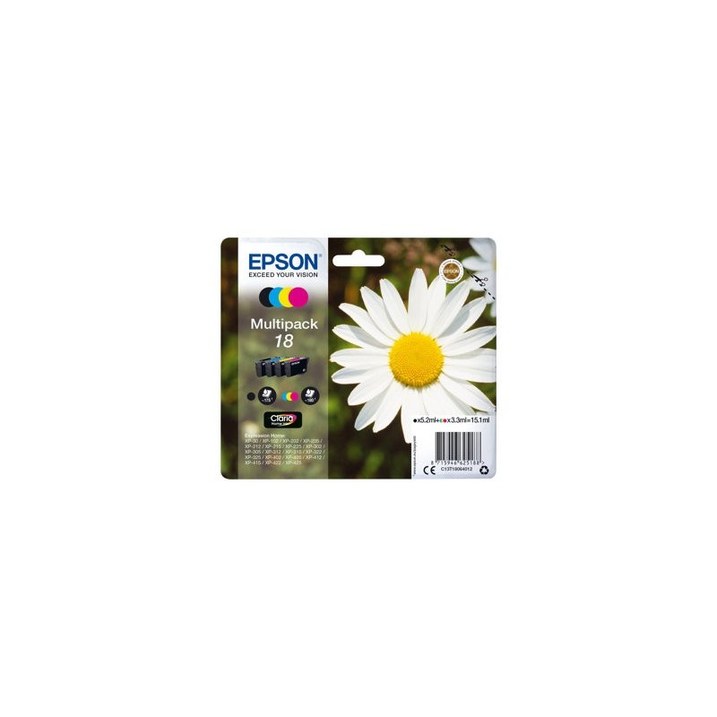 EPSON C13T18064012 Zestaw Epson T1806 CMYK MultiPack XP- 102/202/205/302/305/402/405/405WH