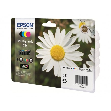 EPSON C13T18064012 Zestaw Epson T1806 CMYK MultiPack XP- 102/202/205/302/305/402/405/405WH