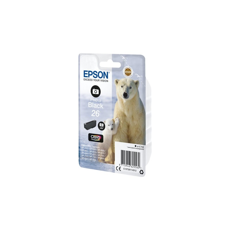 EPSON C13T26114012 Tusz Epson T2611 photo black 4,7 ml XP-600/700/800