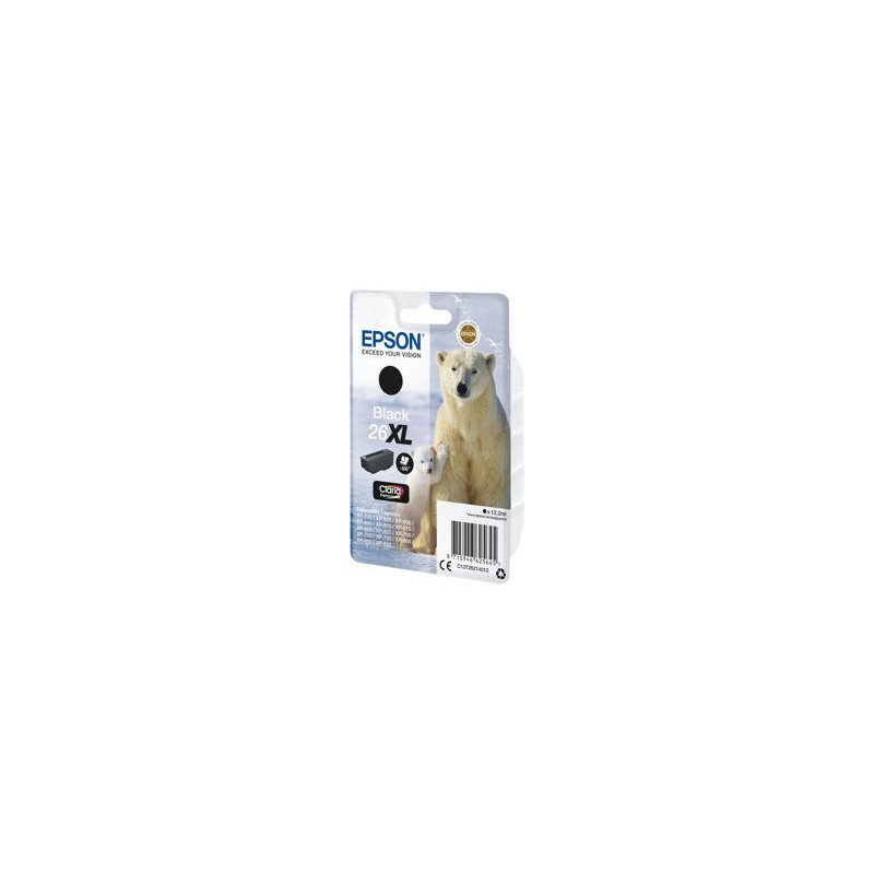 EPSON C13T26214012 Tusz Epson T2621 XL black Claria 12,2 ml XP-600/700/800